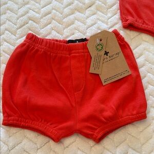 Modern Burlap 100% organic cotton Red Kids Shorts 6-12m